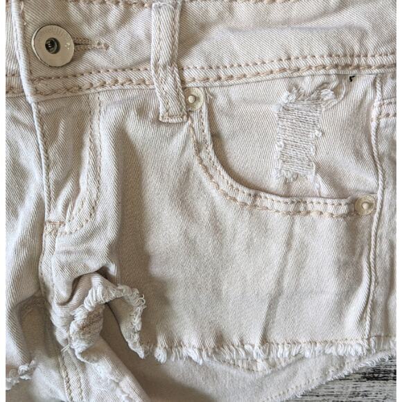 Dollhouse Cream Denim Cutoff Distressed Shorts 3 - Picture 3 of 3